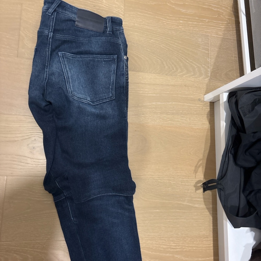 Balmain Navy  Jeans with Ribbed Accents - Picture 4 of 10